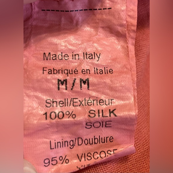 100% silk racerback pink/coral a-line dress with sequins - Picture 9 of 10